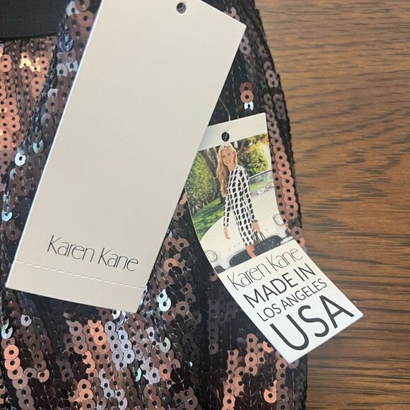 NWT Karen Kane sequined skirt in Beautiful Brown Bronze color w stretch waist. M - Picture 10 of 11